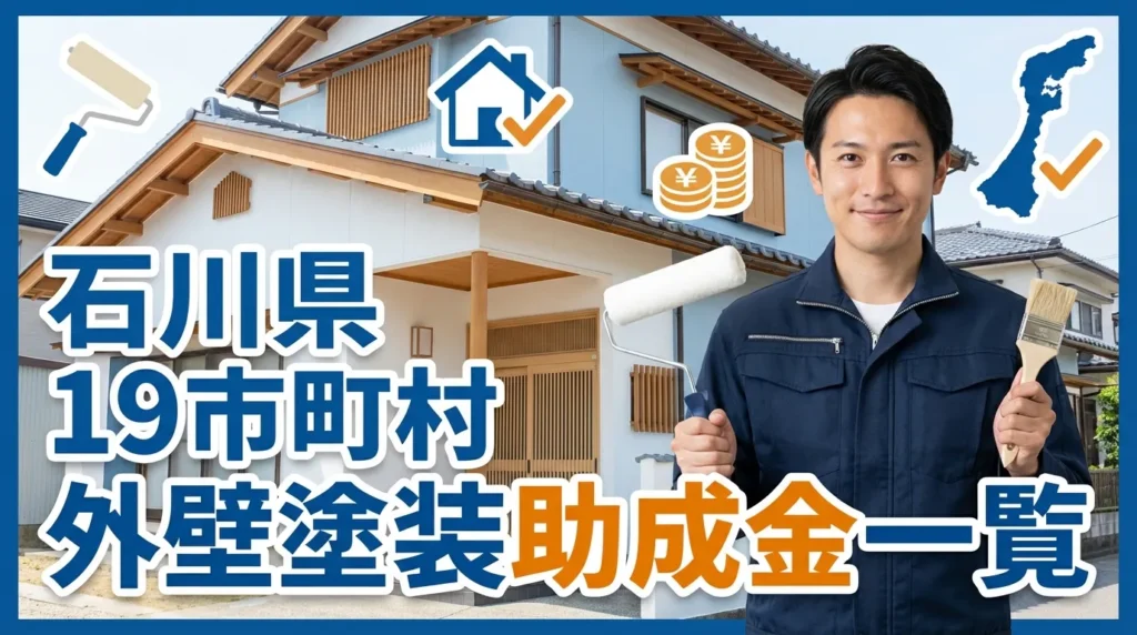【一覧表】石川県内19市町村の外壁塗装助成金の有無と金額