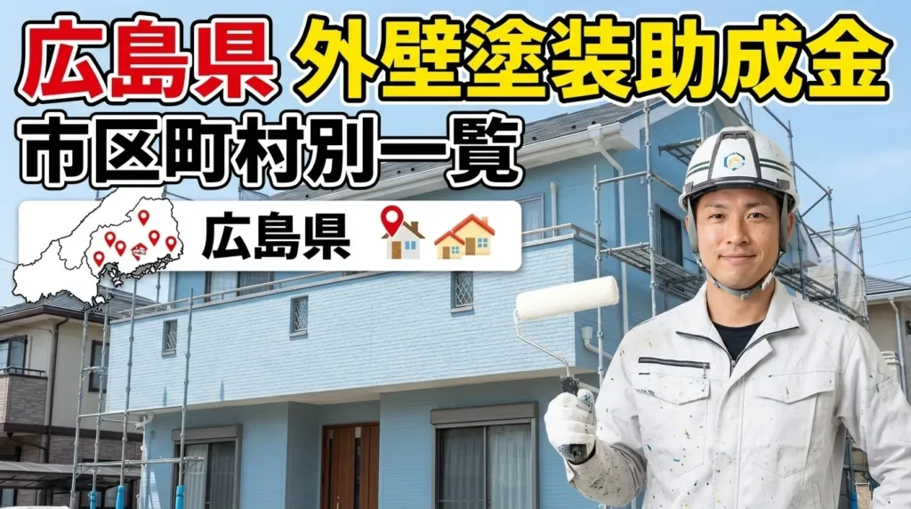 【市区町村別】広島県の外壁塗装助成金制度完全一覧