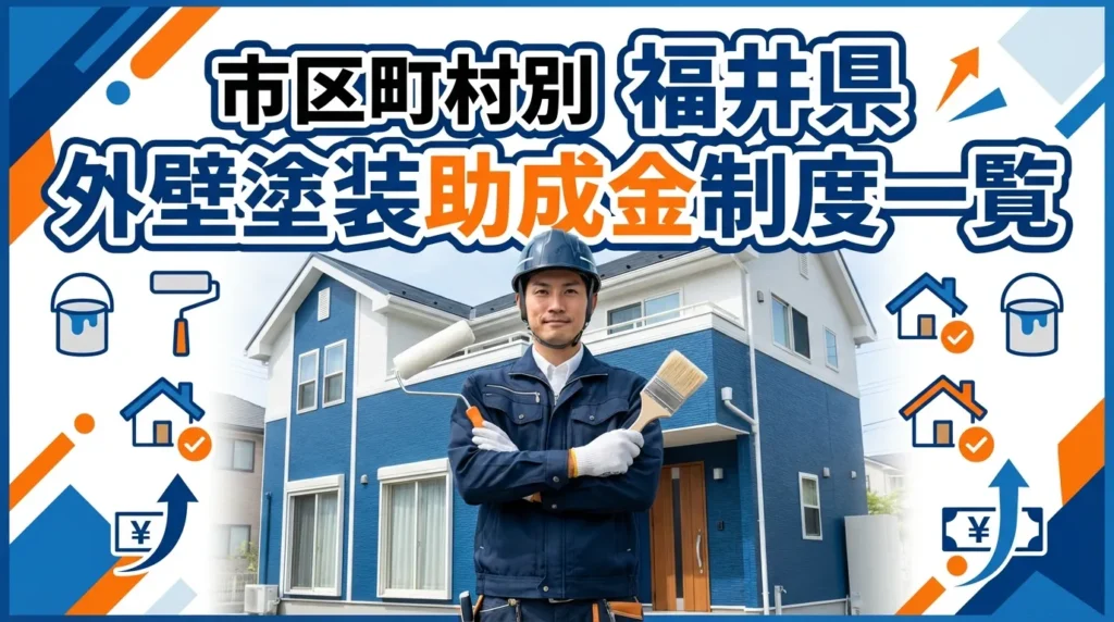 【市区町村別】福井県の外壁塗装助成金制度一覧