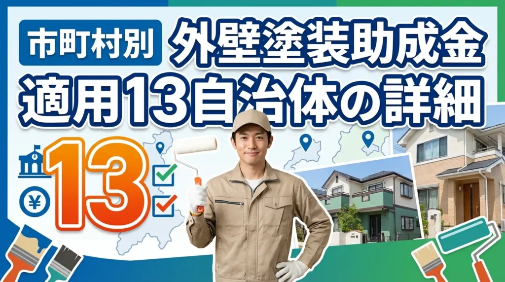 【市町村別詳細】外壁塗装助成金が適用される13自治体の完全ガイド
