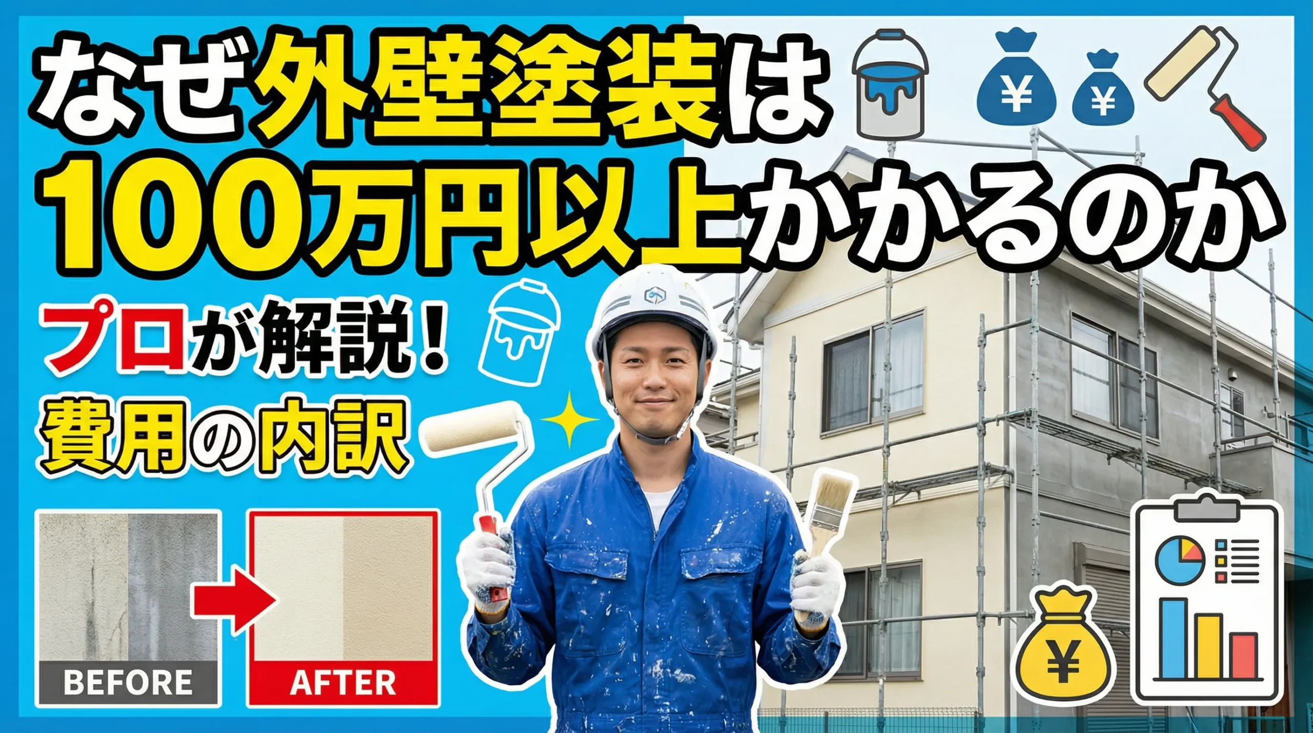 なぜ外壁塗装には100万円以上の費用がかかるのか