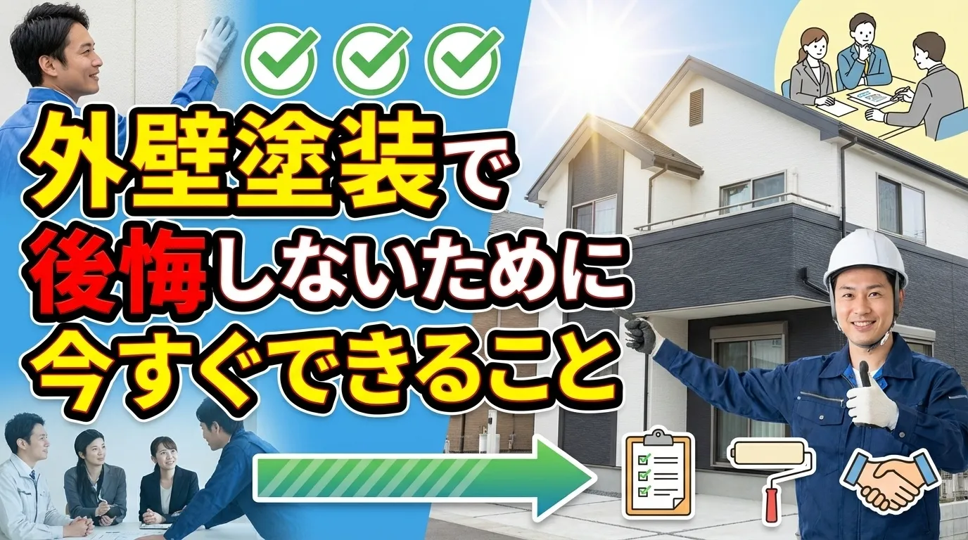 まとめ：外壁塗装で後悔しないために今すぐできること