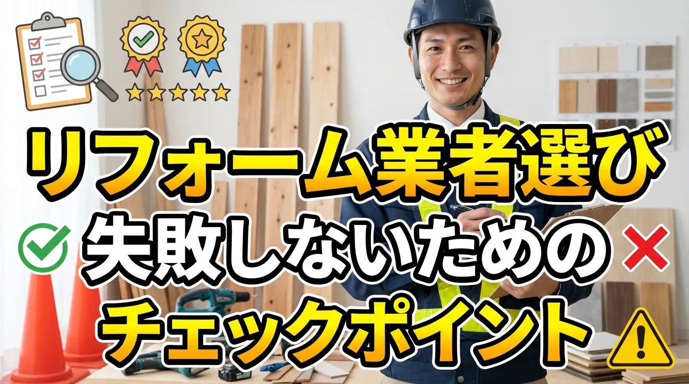 リフォーム業者選びで失敗しないためのチェックポイント