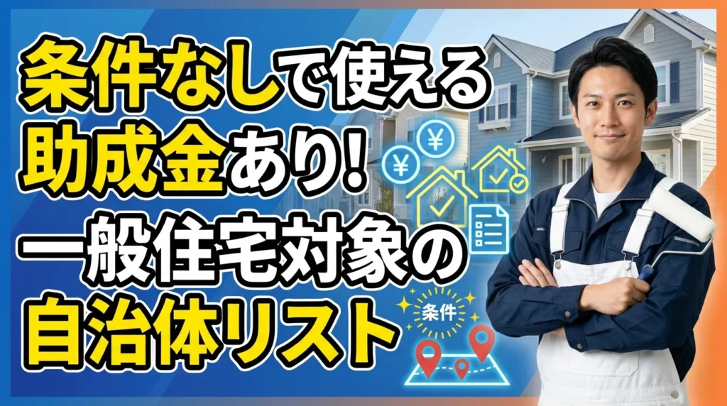 一般住宅でも使える助成金制度がある自治体【条件なし】