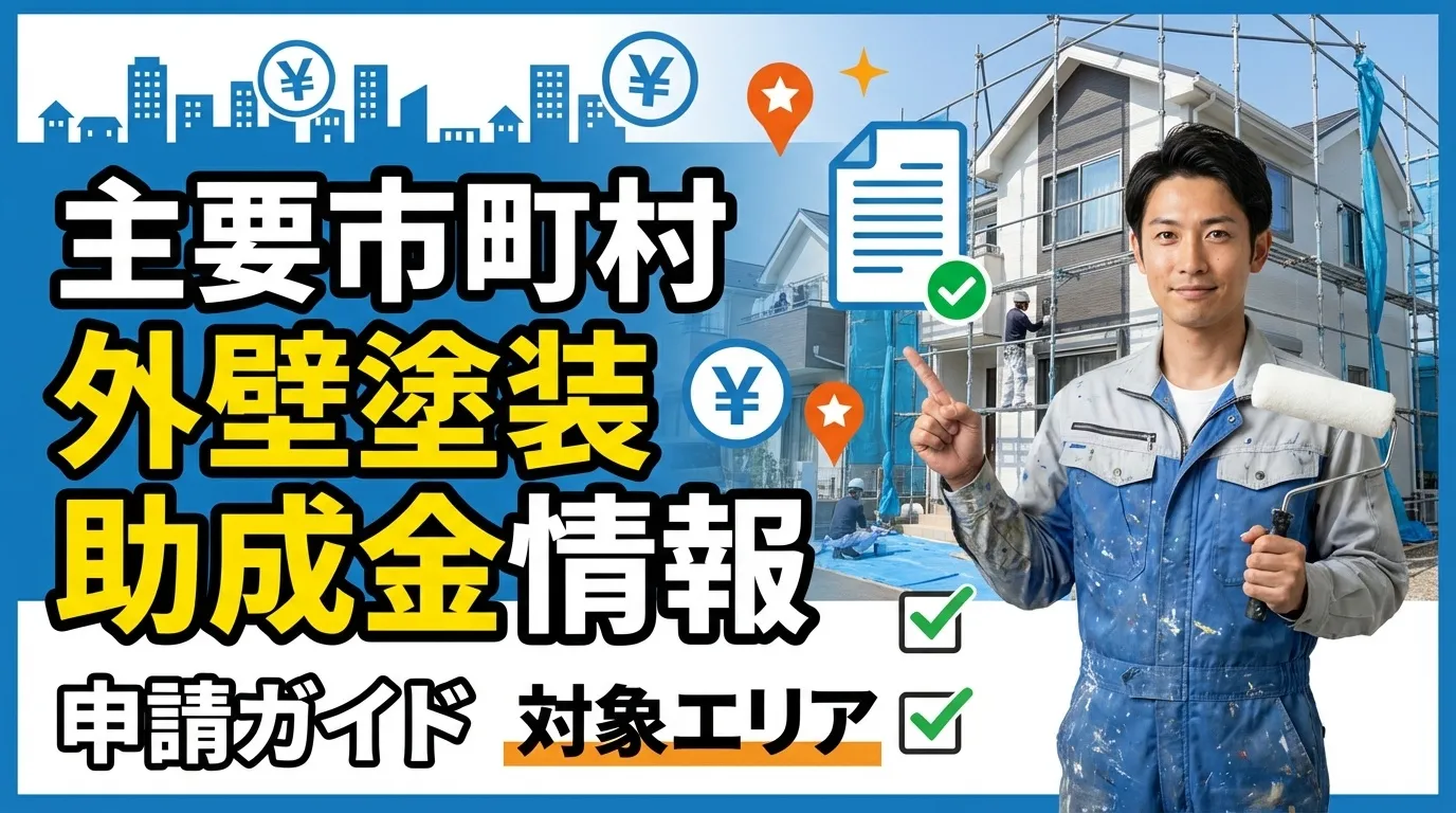 主要市町村の外壁塗装助成金の詳細情報