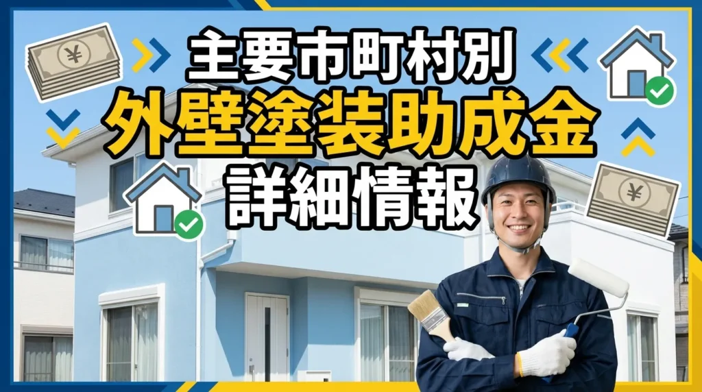 主要市町村別の外壁塗装助成金詳細情報