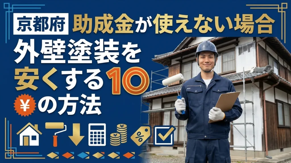 京都府で助成金が使えない場合に外壁塗装を安くする10の方法
