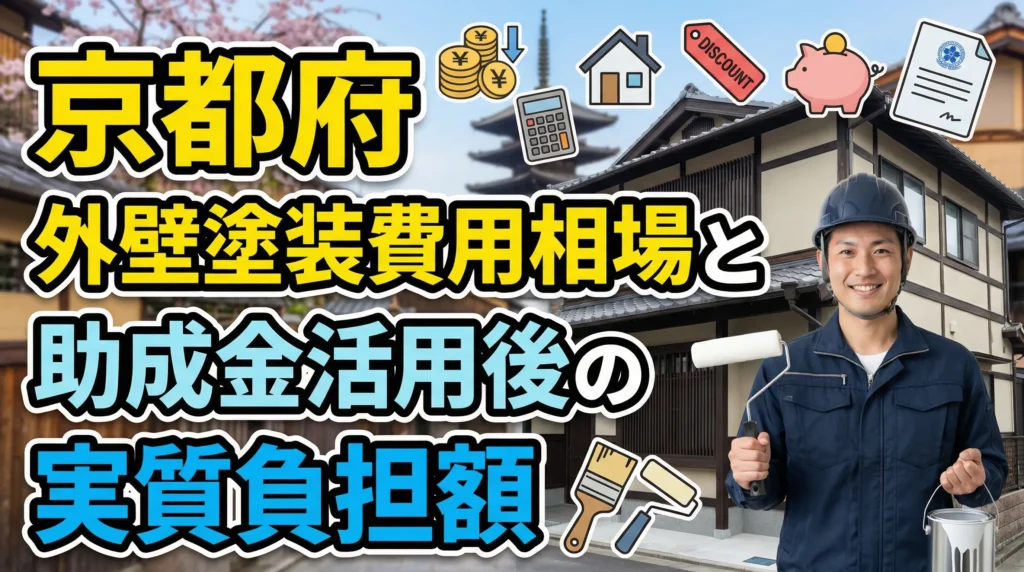 京都府の外壁塗装費用相場と助成金活用後の実質負担額