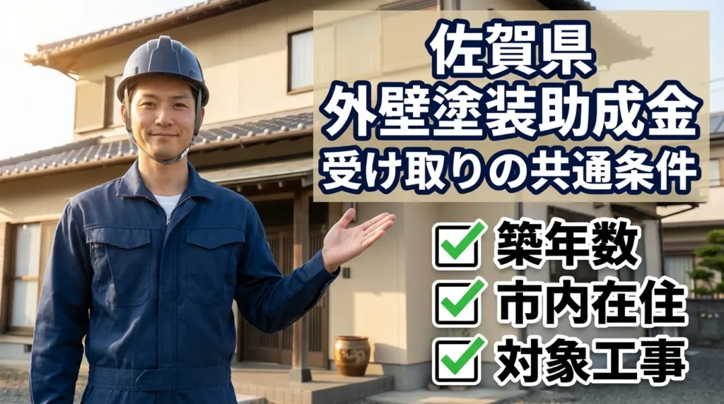 佐賀県で外壁塗装助成金を受け取るための共通条件