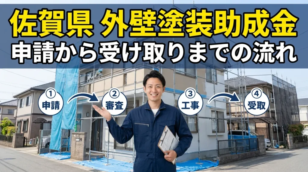 佐賀県の外壁塗装助成金申請から受け取りまでの流れ
