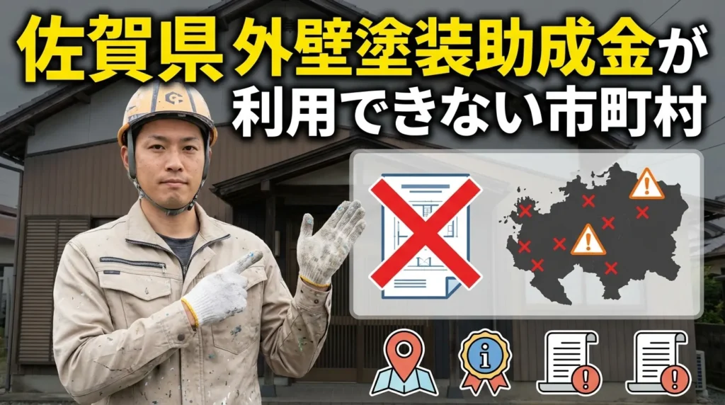 佐賀県内で外壁塗装助成金が利用できない市町村