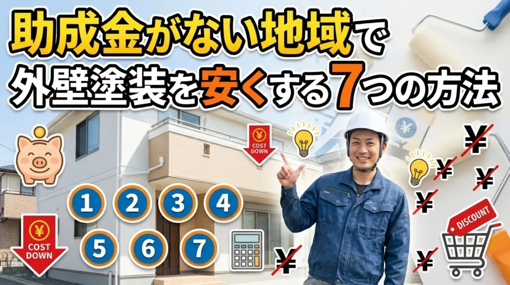 助成金がない地域でも外壁塗装を安くする7つの方法