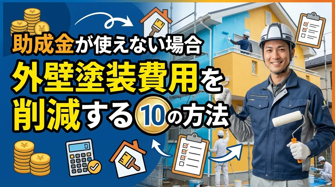助成金が使えない場合でも外壁塗装費用を削減する10の方法