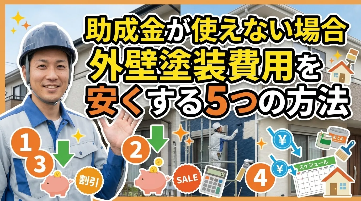 助成金が使えない場合の外壁塗装費用を抑える5つの方法