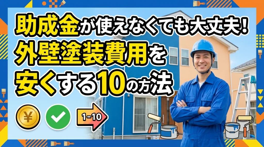 助成金が使えなくても大丈夫!外壁塗装の費用を大幅に削減する10の実践的な方法