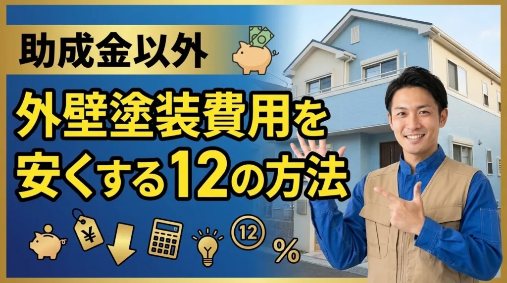 助成金以外で外壁塗装の費用を安くする12の方法
