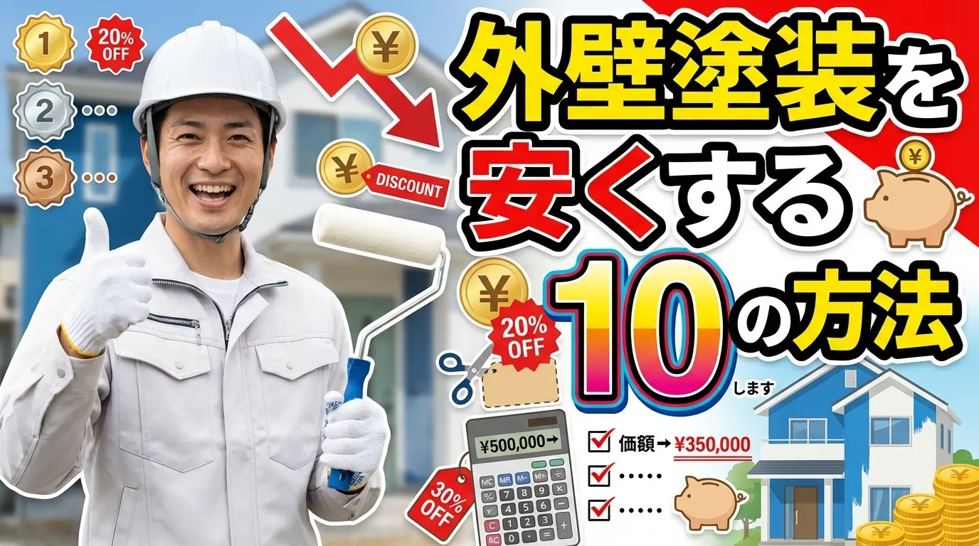 助成金以外で外壁塗装を安くする10の方法