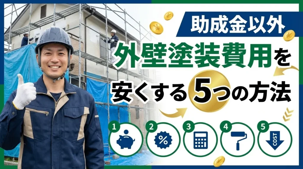 助成金以外で外壁塗装費用を削減する5つの方法