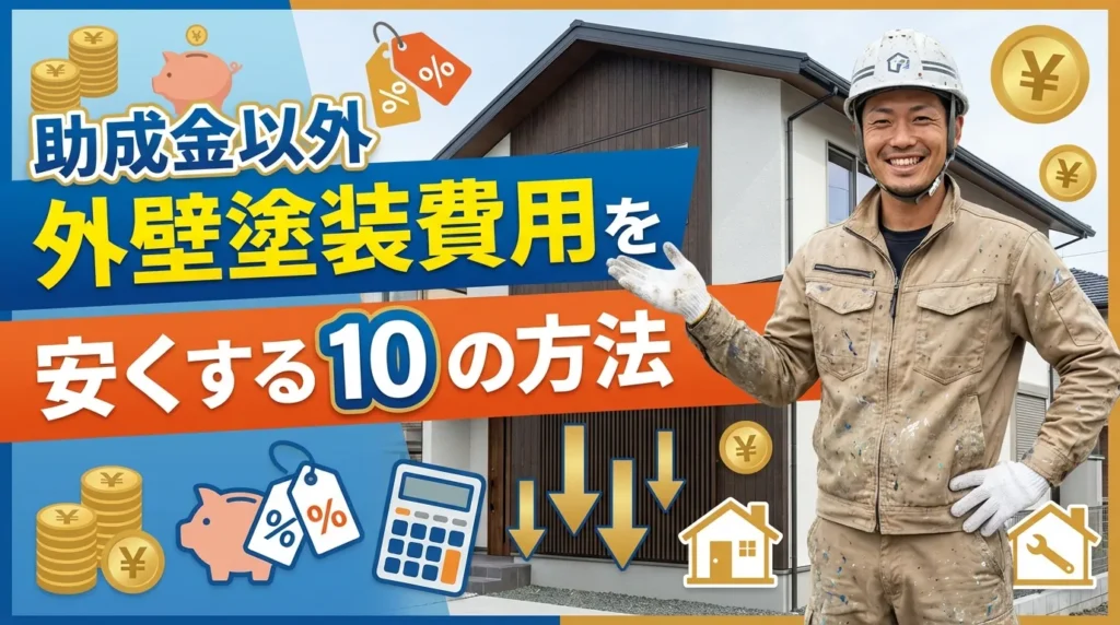 助成金以外で外壁塗装費用を抑える10の方法