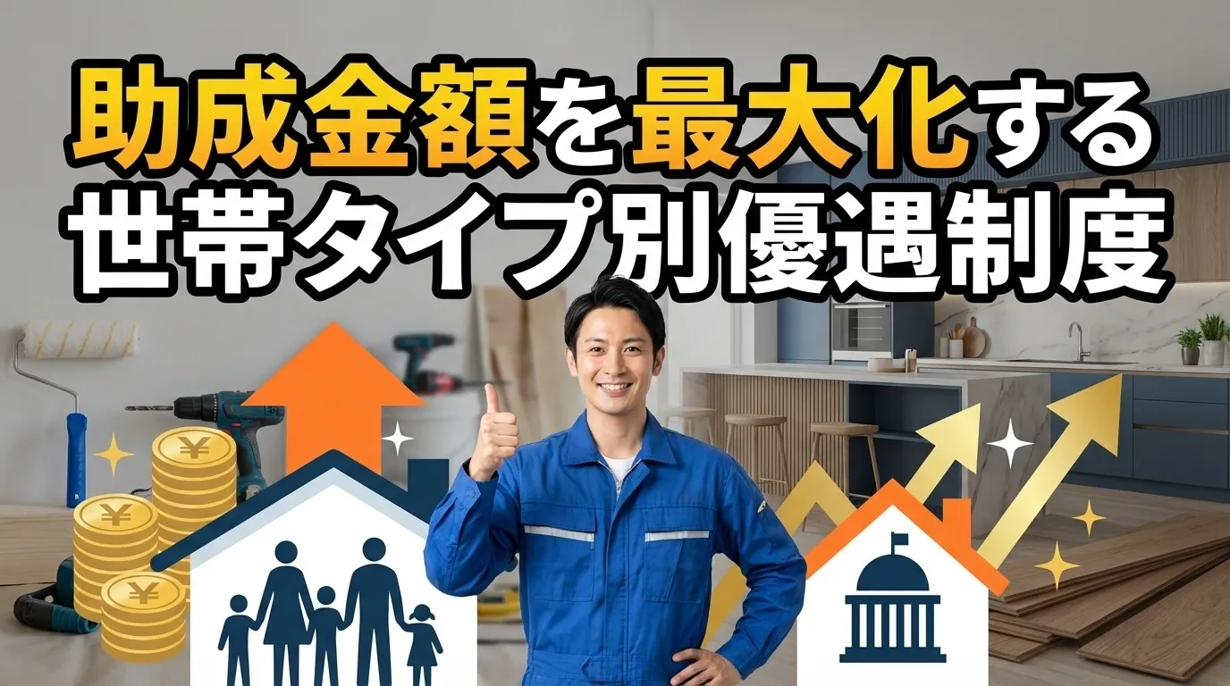 助成金額を最大化する世帯タイプ別の優遇制度