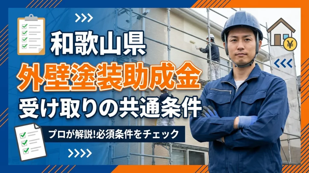 和歌山県で外壁塗装助成金を受け取るための共通条件