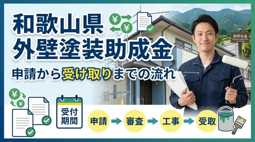 和歌山県の外壁塗装助成金申請から受け取りまでの詳細な流れ