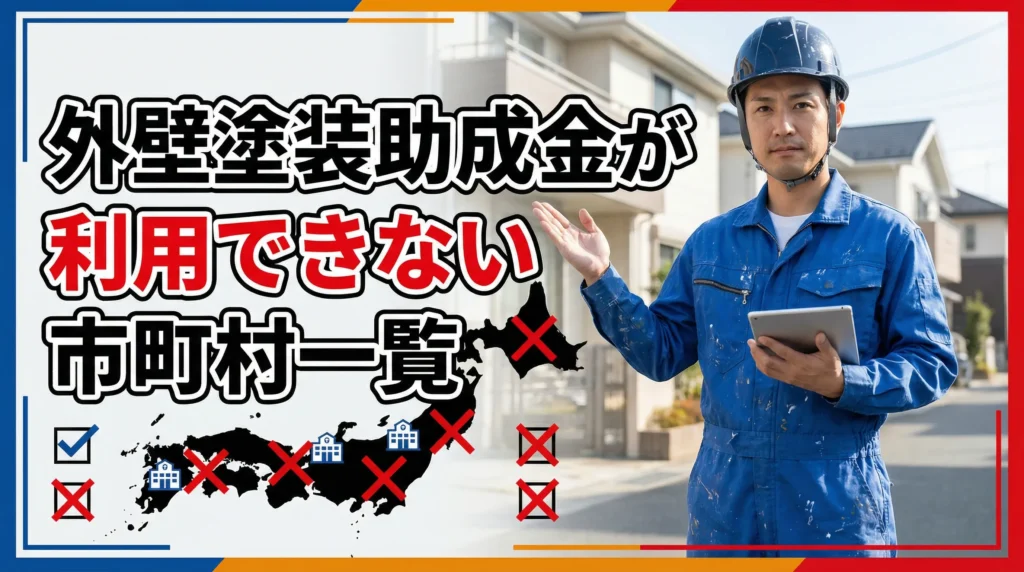 外壁塗装助成金が利用できない市町村一覧