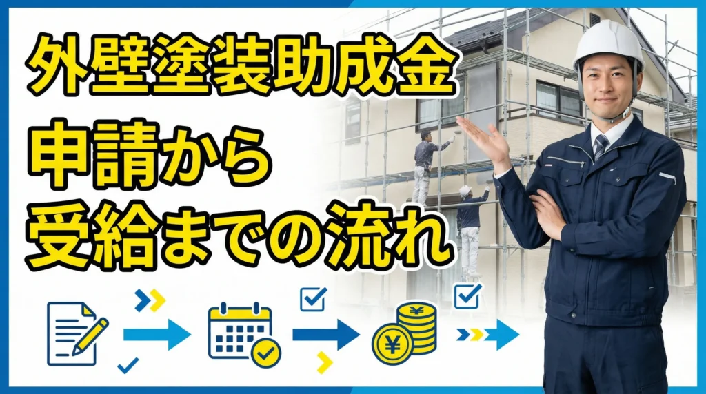 外壁塗装助成金の申請から受給までの流れ

