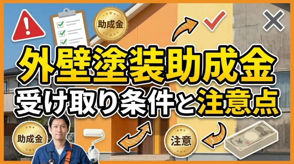 外壁塗装助成金を受け取るための条件と注意点