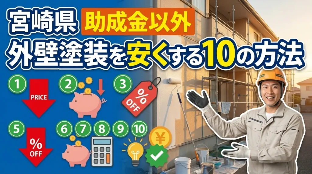 宮崎県で助成金以外に外壁塗装を安くする10の方法