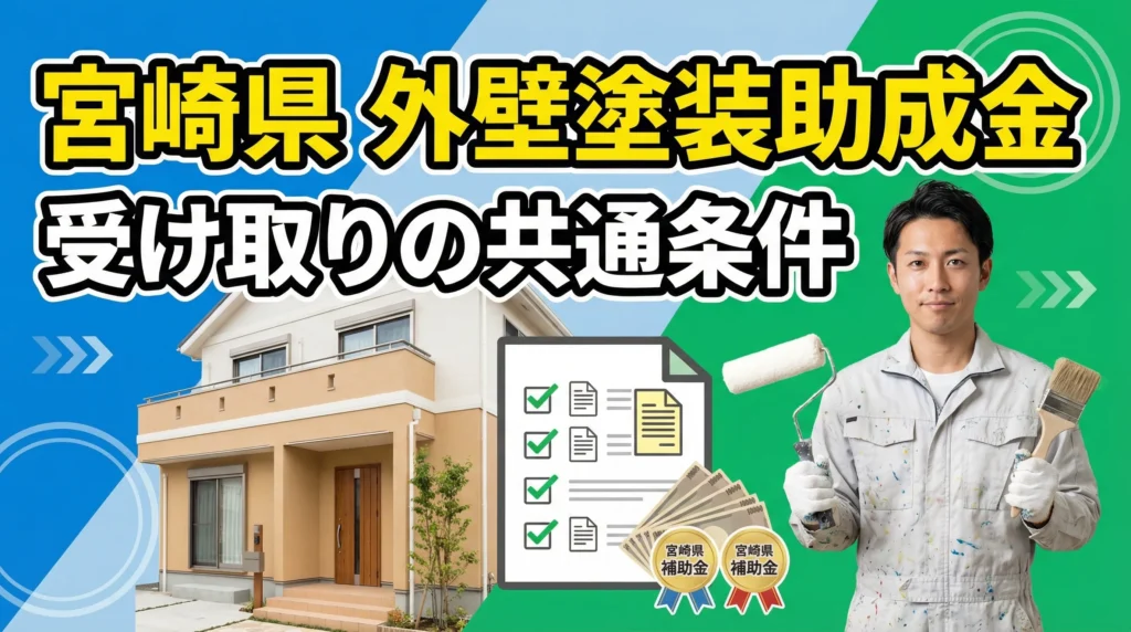 宮崎県で外壁塗装の助成金を受け取るための共通条件