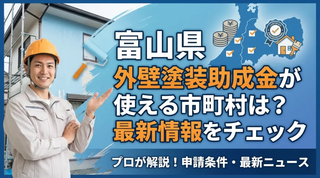 富山県で外壁塗装の助成金が使える市町村は全部でいくつ?最新の支給状況を確認