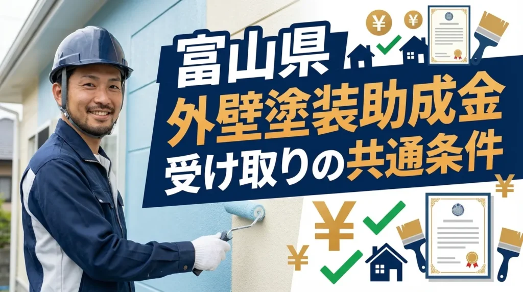 富山県で外壁塗装の助成金を受け取るために絶対に知っておくべき共通条件