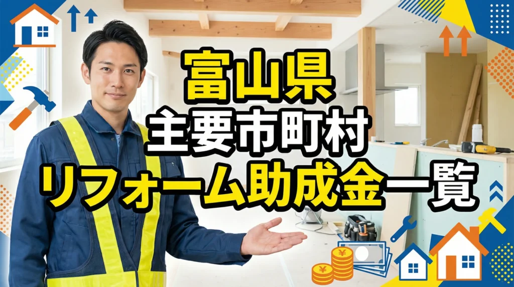 富山県内主要市町村のリフォーム助成金一覧