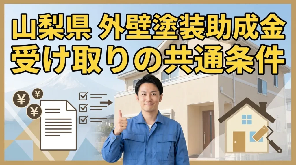 山梨県で外壁塗装の助成金を受け取るための共通条件