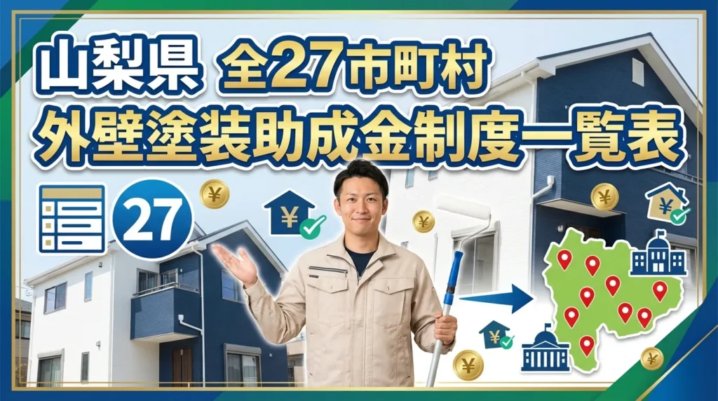 山梨県全27市町村の外壁塗装助成金制度一覧表
