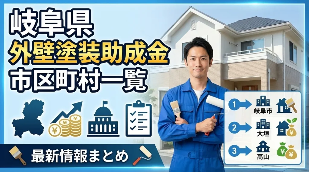 岐阜県で外壁塗装の助成金が利用できる市区町村一覧