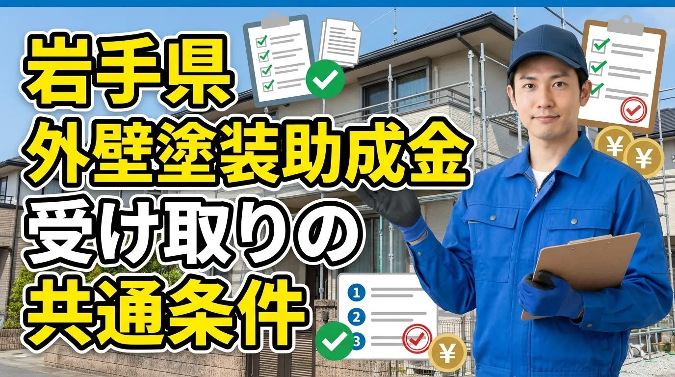 岩手県で外壁塗装の助成金を受け取るための共通条件