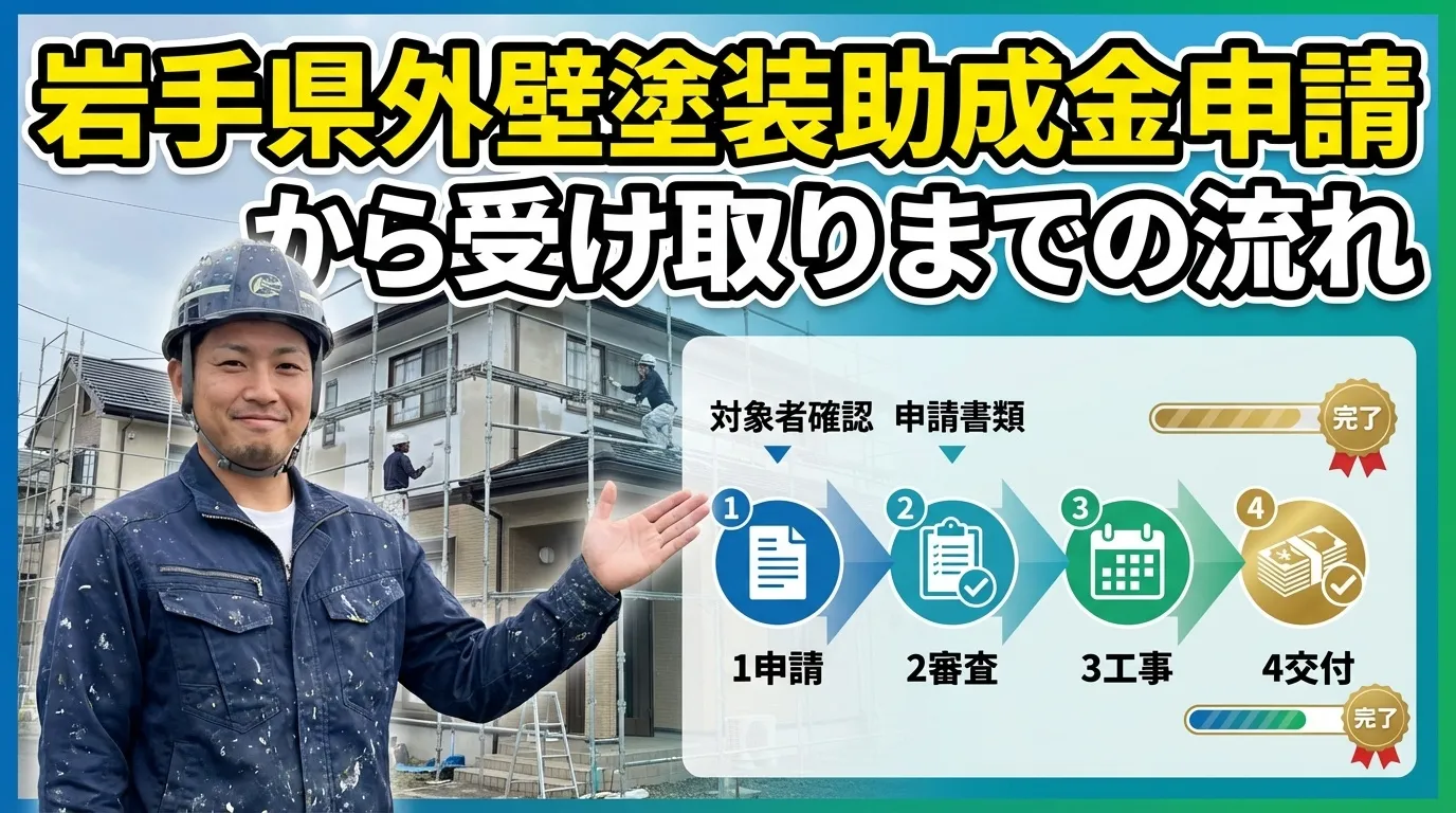 岩手県の外壁塗装助成金の申請から受け取りまでの流れ