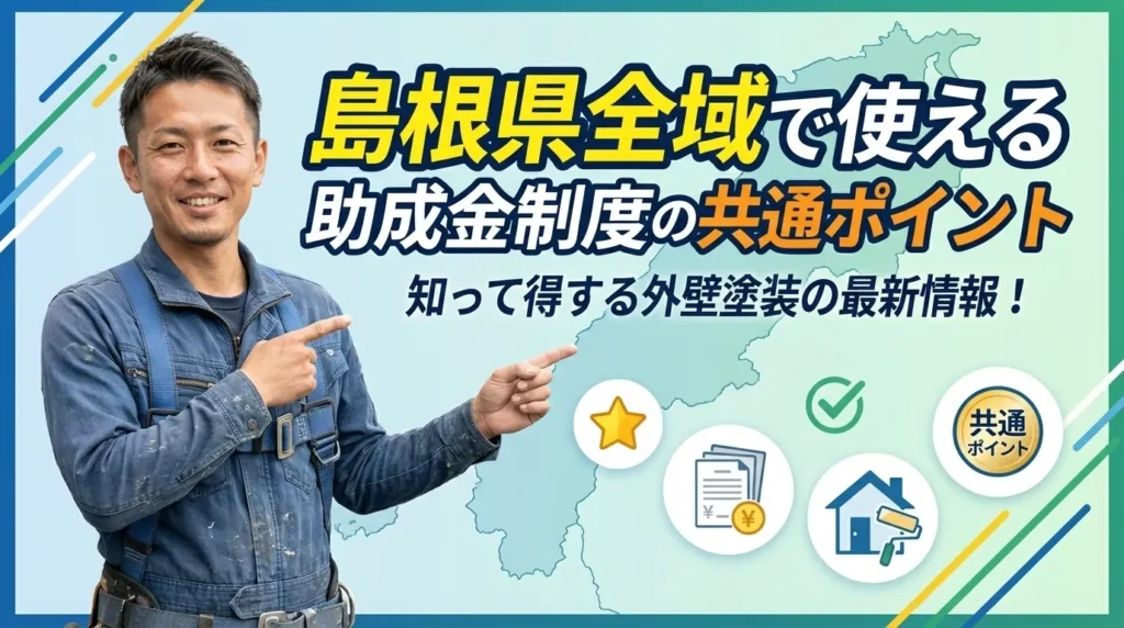 島根県全域で使える助成金制度の共通ポイント