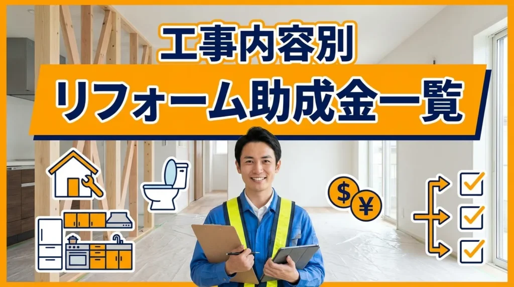 工事内容別に使える助成金一覧