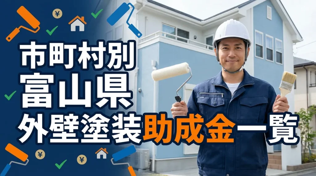 市町村別で見る富山県の外壁塗装助成金一覧表と支給条件の詳細