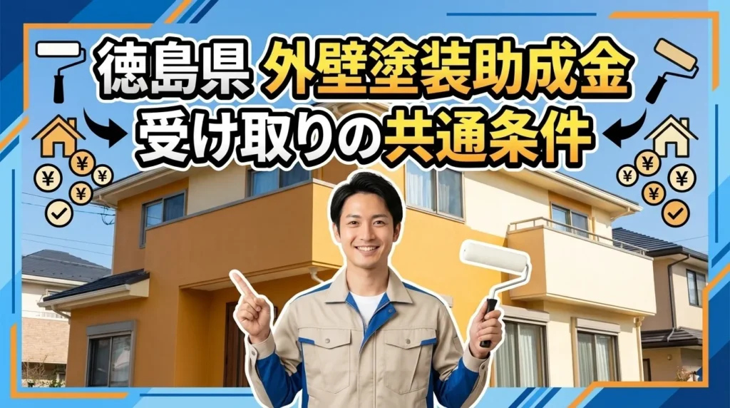 徳島県で外壁塗装助成金を受け取るための共通条件