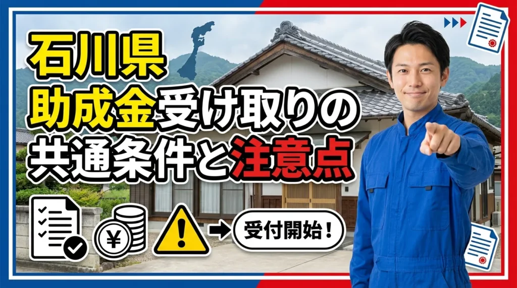 石川県で助成金を受け取るための共通条件と注意点