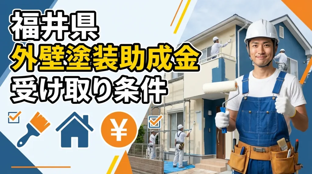 福井県で外壁塗装の助成金を受け取るための条件