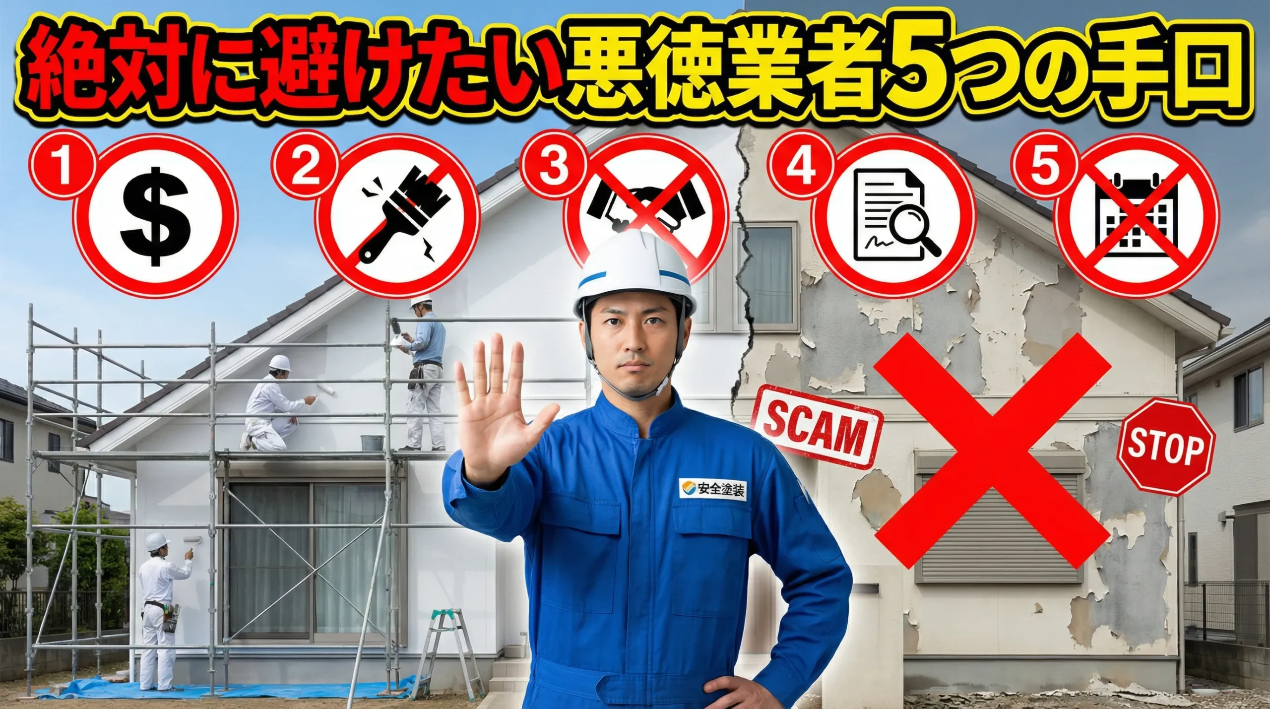 絶対に避けるべき悪徳業者の5つの手口