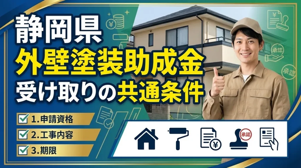 静岡県で外壁塗装の助成金を受け取るための共通条件