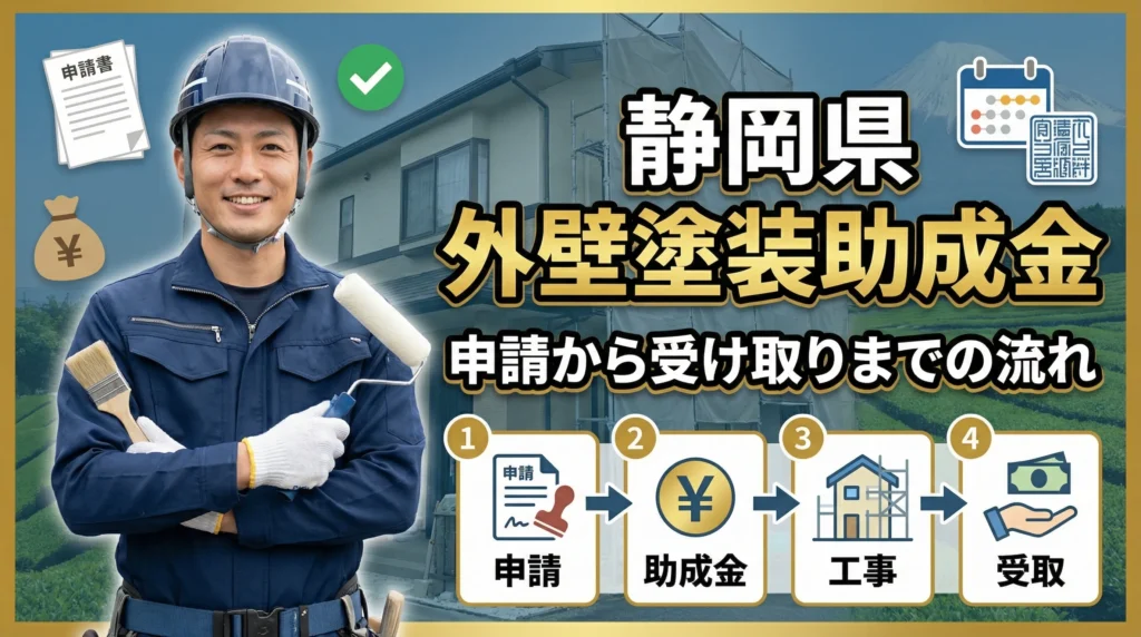 静岡県の外壁塗装助成金申請から受け取りまでの流れ