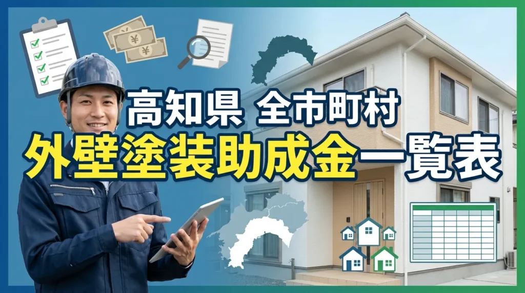 高知県全市町村の外壁塗装助成金一覧表