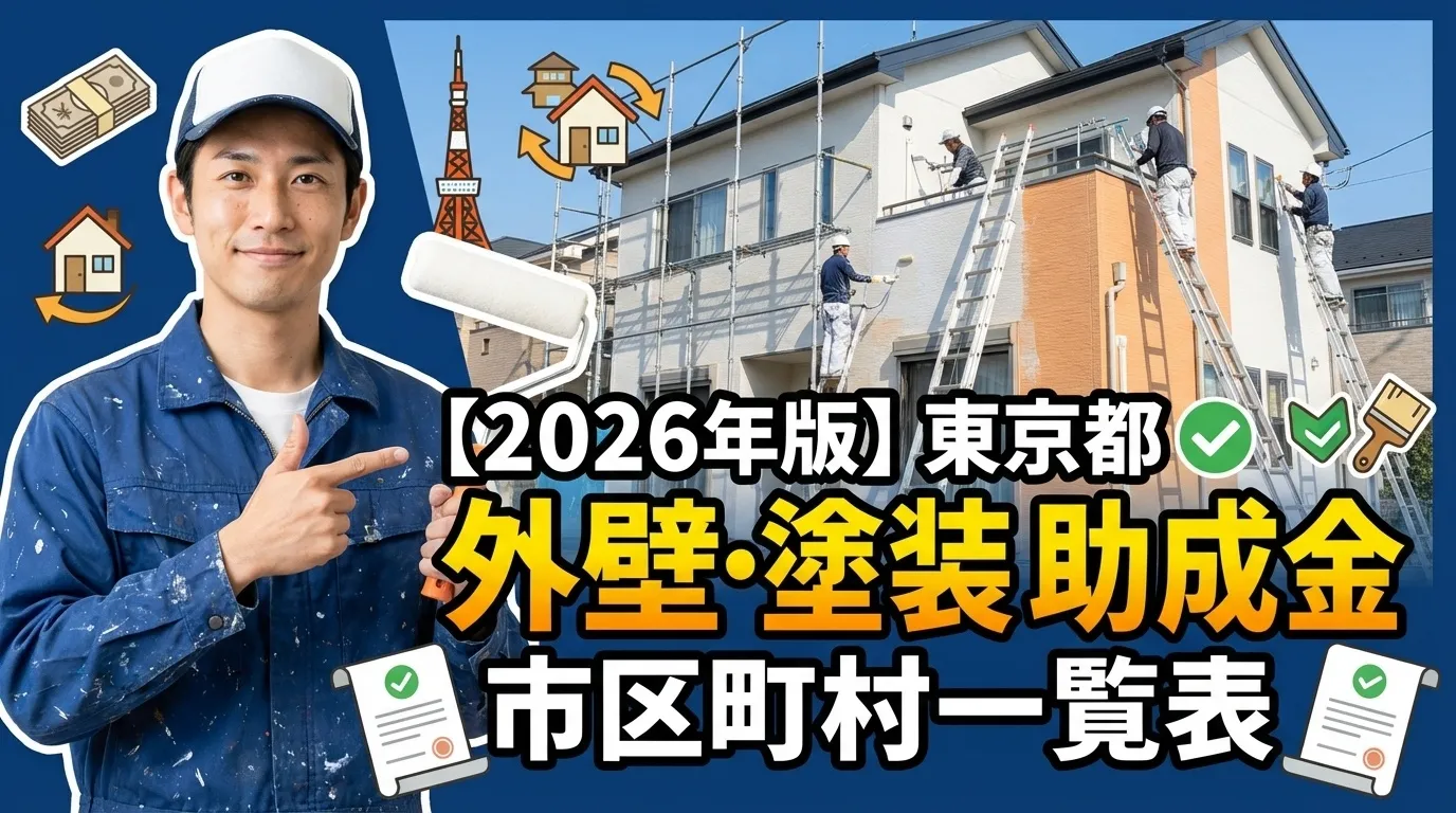 【2026年版】東京都で外壁塗装助成金が受けられる市区町村一覧表